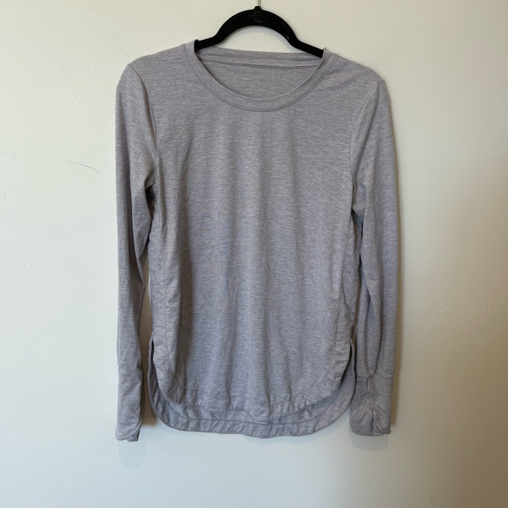 Athleta Gray Long Sleeve Uptempo Top Womens Size Small Athleisure Casual